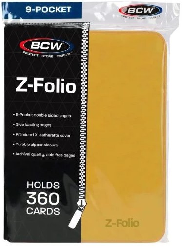 BCW Z Folio 9 Pocket Binder: Yellow